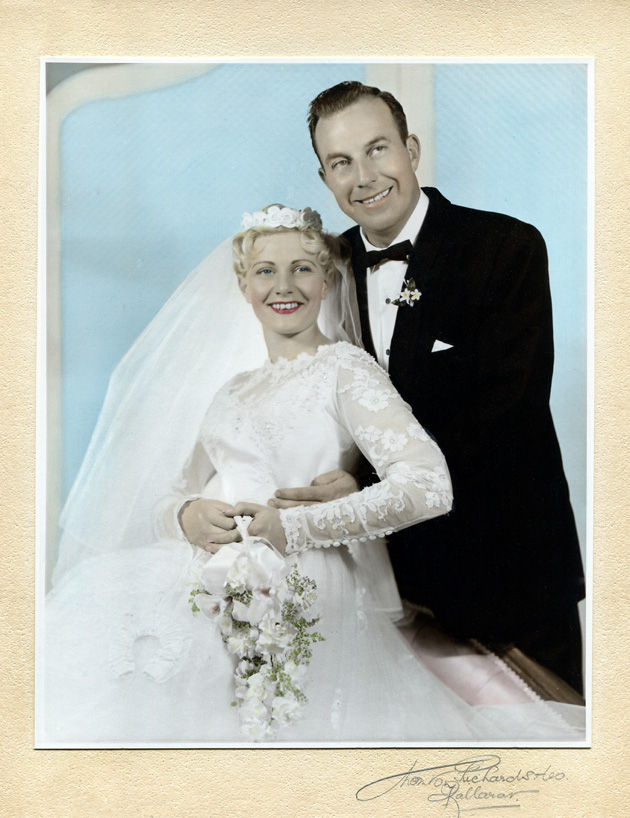 Hand coloured black + white photo 1950