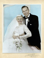 Balarat Wedding 1950 Hand coloured black + white